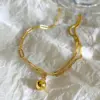 Wholesale 1 Piece Vacation Solid Color 304 Stainless Steel Waterproof Non Tarnish PVD Coated Real Gold Plated 18K Gold Women's Anklet