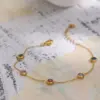 Wholesale PVD Coated Real Gold Plated 18K Gold Round Colorful 304 Stainless Steel Elegant Glam Waterproof Non Tarnish Bracelets Earrings Necklace