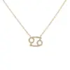 Copper Cable Chain Plating Inlay Constellation Zircon Pendant Necklace