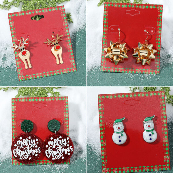 Wholesale Christmas Elk Snowflake Earrings