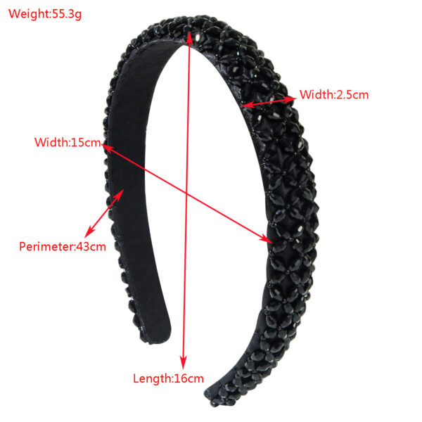 oly-724b1f8569c95a0b8957bac026825ffd Wholesale Homing Korean Style Woven Crystal Beaded Hair Hoop Small Thin Edge All-match Face Washing Hair Card High-grade Hair Aessories