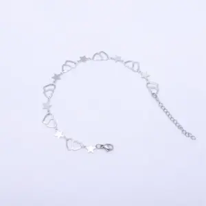 Doppel Herz Pentagram Tablets / Anklet 21 5cm