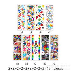 Back to school series transparent crystal pen sticker waterproof sticker set (18 pieces/set)-3