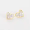 Wholesale PVD Coated Real Gold Plated 14K Gold Heart Shape 304 Stainless Steel Retro Waterproof Non Tarnish Ear Studs