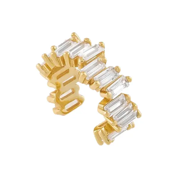 Wholesale Fashion Geometric Copper Ear Clips Inlay Zircon Copper Earrings 1 Piece