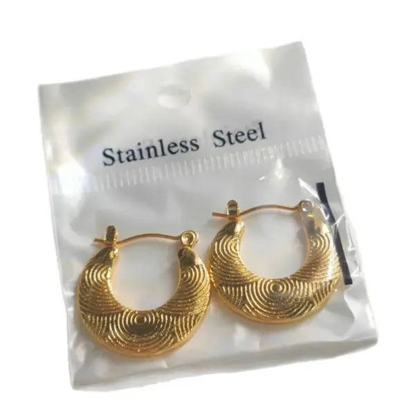 Stainless Steel Earrings Fashion 18K Gold Plated Ladies Lightweight Ear Jewelry Geometric