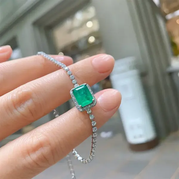 Wholesale Retro Square Copper Gold Plated Inlay Zircon Women's Bracelets Necklace