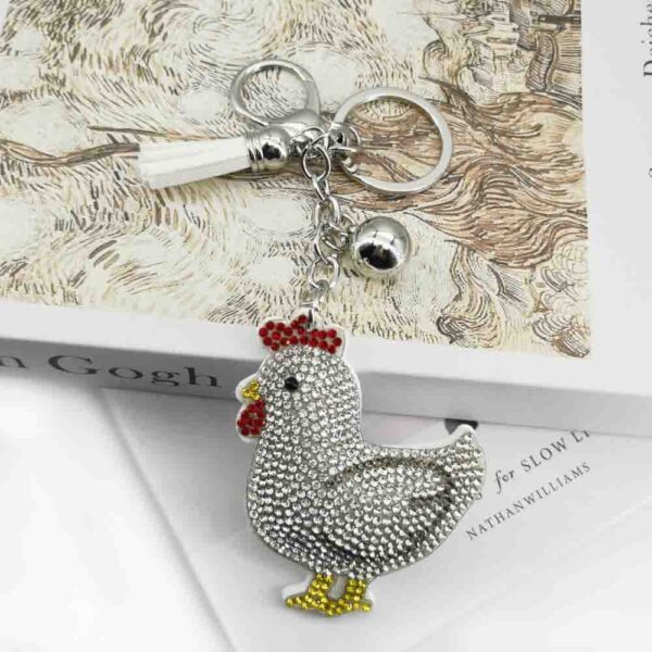 Wholesale Diamond studded hen keychain