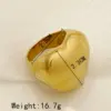 Wholesale 304 Stainless Steel 14K Gold Plated Elegant Plating Heart Shape Rings