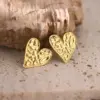 Wholesale 304 Stainless Steel Triangle Geometric Flower Electroplating Golden Plated Elegant Classic Style Ear Studs