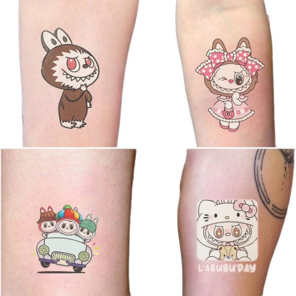Wholesale Labubu Children's Herbal Tattoo Stickers Waterproof and Sweatproof Safe Material 70 + Different Patterns