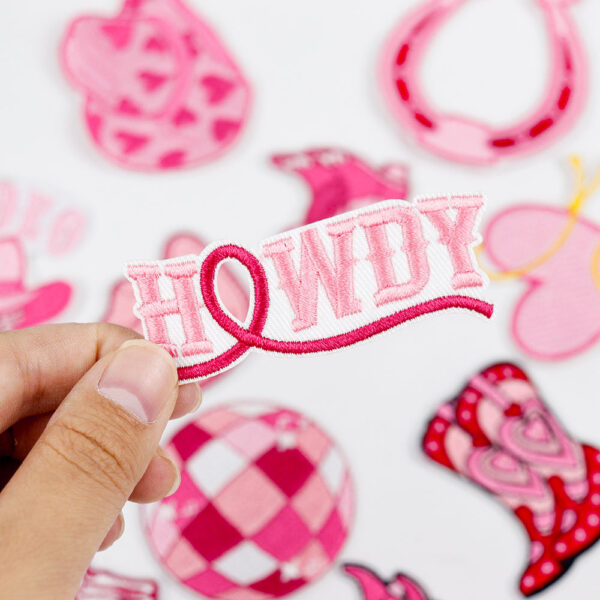 Wholesale Pink Western Cowboy Hat Embroidered Patch