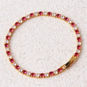Rose Red Bracelet-Gold