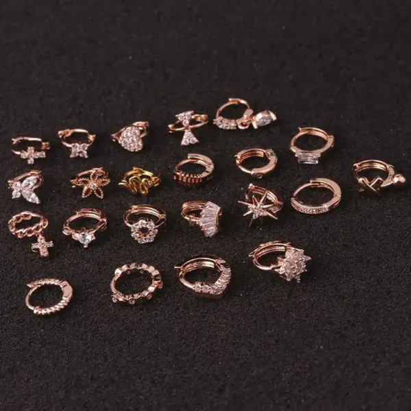 Ear Cartilage Rings & Studs Exaggerated Flower Copper