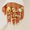 Wholesale Imitation pearl irregular vintage hollow ring set