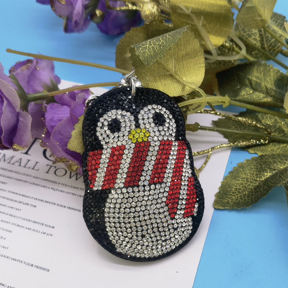 Wholesale Cartoon Christmas Penguin Diamond Set Keychain