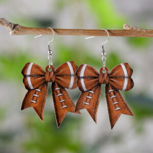 Pair of brown rugby bows