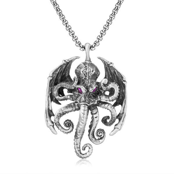 Wholesale Cthulhu mythical octopus sea monster pendant European and American men's punk necklace cross-border jewelry manufacturers