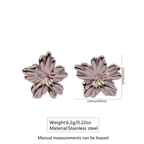 Wholesale 1 Pair French Style IG Style Flower 304 Stainless Steel Imitation Gold Electroplating Ear Studs