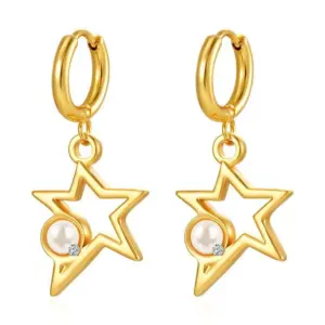 Gold Star with Beads Ear Clip MS-649B