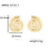 Wholesale PVD Coated Real Gold Plated 18K Gold Spiral Stainless Steel Simple Style Waterproof Non Tarnish Ear Studs