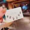 Wholesale Retro Bow Knot Snowflake Copper Ear Studs Artificial Rhinestones Copper Earrings 3 Pairs