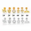 Wholesale 1 Piece Lip Rings Retro Classic Style Round Heart Shape Spider 316L Stainless Steel Copper Waterproof Non Tarnish Surgical Steel Zircon Ion Plating (IP) 14K Gold Plated Lip Rings Ear Cartilage Rings & Studs Nose Rings & Studs