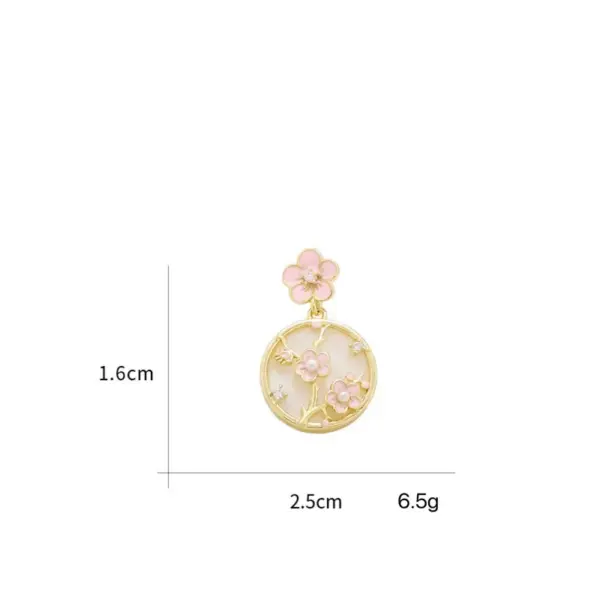 Wholesale 1 Pair Casual Elegant Sweet Round Flower Inlay Alloy Rhinestones Pearl Drop Earrings