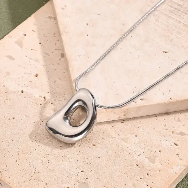 Wholesale Jewelry Casual Modern Style Simple Style Letter 304 Stainless Steel Handmade Polishing Snake Chain Pendant Necklace