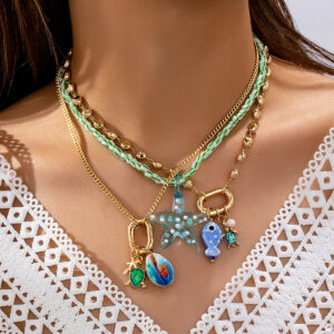 Wholesale Summer Vacation Seafood Animal Pendant Bohemian Style Necklace