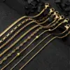 Wholesale Real Gold Plated Geometric 304 Stainless Steel Simple Style Classic Style Waterproof Non Tarnish 304 Stainless Steel Chain Bracelet