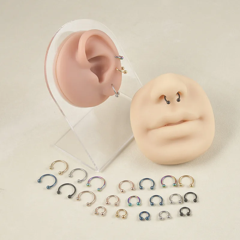 Wholesale 1 Piece Lip Rings Simple Style U Shape 304 Stainless Steel Plating 18K Gold Plated