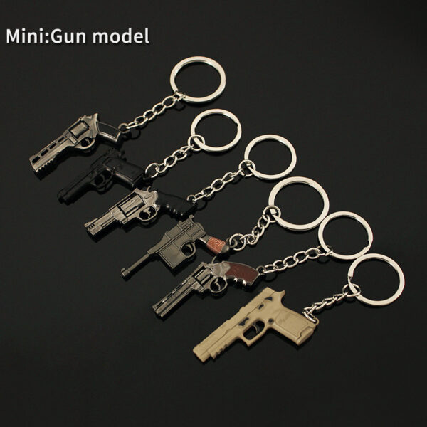 oly-72ac631f829607b340117a09c7ae777e Wholesale small size Alloy Pistol Model Mini Breta Mauser M1896 Ruger P08R45 Bull Keychain Pendant