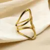 Wholesale Jewelry Fashion Geometric 304 Stainless Steel 14K Gold Plated Plating Stainless Steel Rings