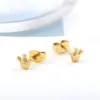 Wholesale Retro Cherry Crown Shell Stainless Steel Plating Ear Studs 1 Pair