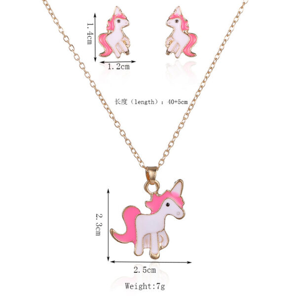 oly-72bd4b652a057372f3cc467ba4c187b3 Wholesale Unicorn Pendant Necklace Earrings Jewelry Set