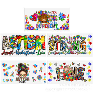 Autism series transparent crystal water cup waterproof sticker set (5 pieces/set)-3