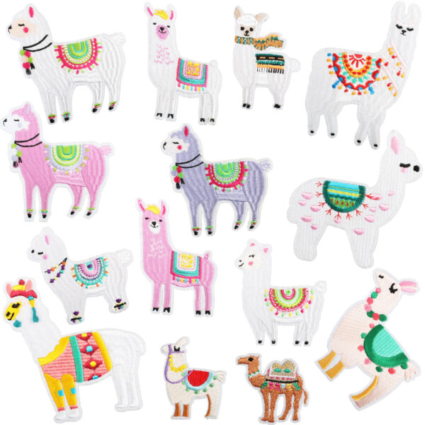 Wholesale Xiaotian cartoon alpaca embroidery cloth stickers clothes desert camel patch stickers computer embroidery Zhang Zi embroidery subsidies