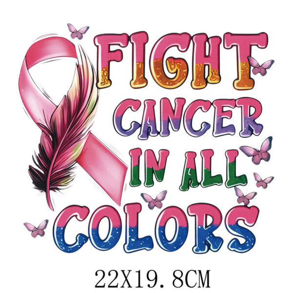 Wholesale Pink rainbow ribbon heat transfer sticker