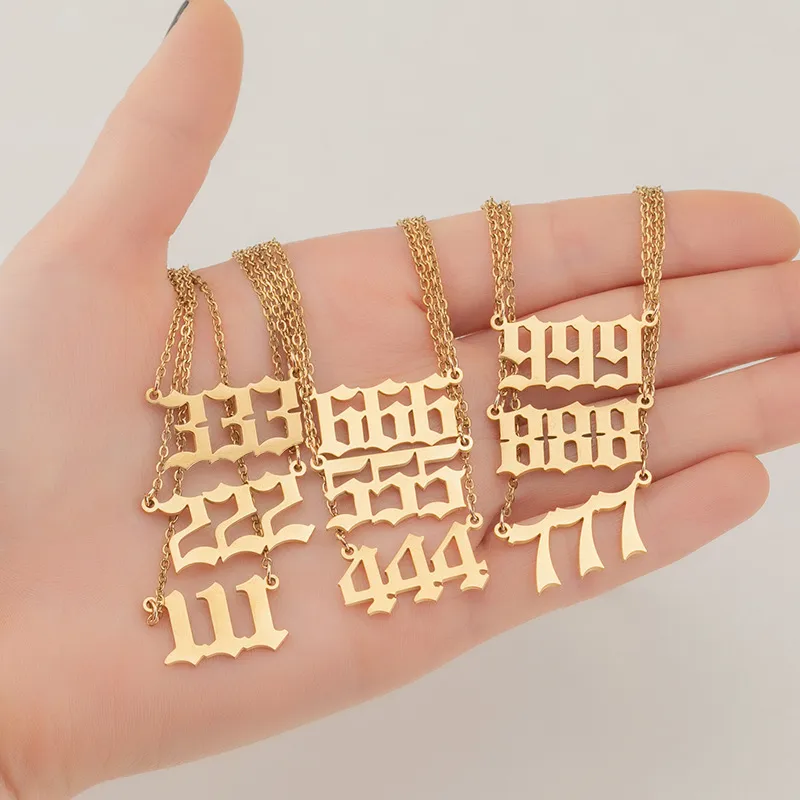 Wholesale Jewelry Retro Letter 201 Stainless Steel 18K Gold Plated Plating Stainless Steel Necklaces