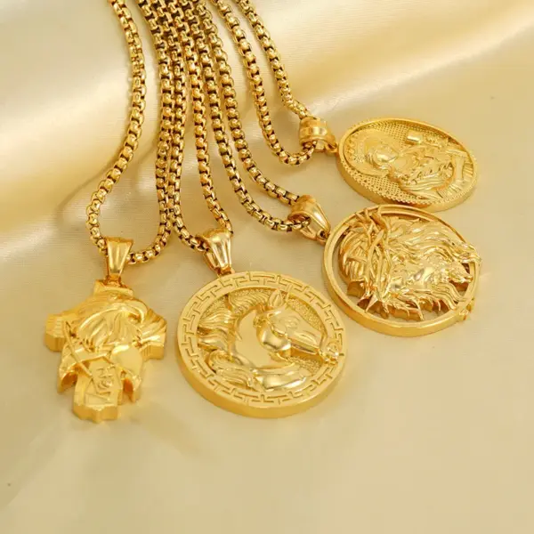 Wholesale Ion Plating (IP) Cartoon Character Stainless Steel Titanium Steel Retro Waterproof Non Tarnish 304 Stainless Steel Pendant Necklace