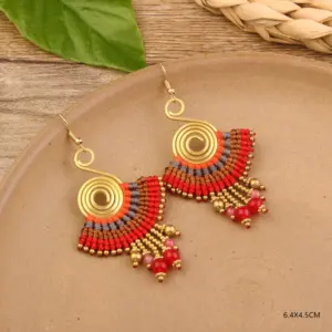 B-B220038E-Red Woven Tassel