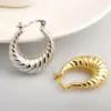 PVD Coated Real Gold Plated Stripe Stainless Steel Simple Style Waterproof Non Tarnish Earrings