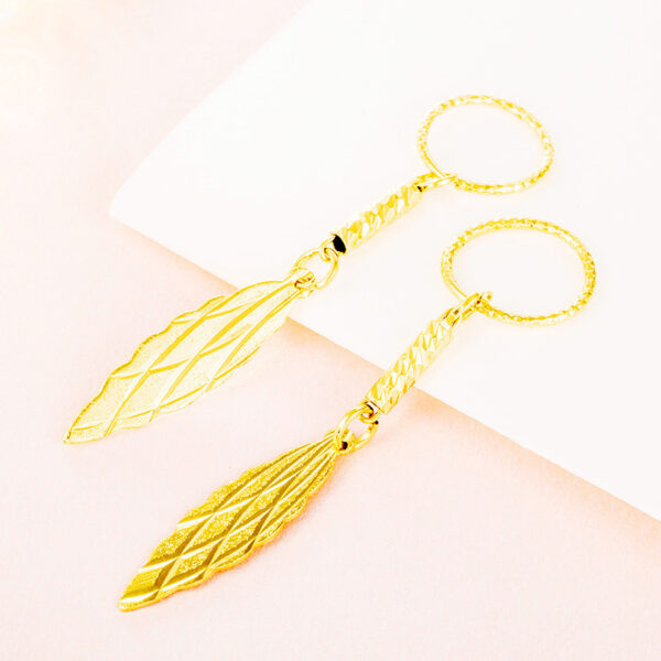 Wholesale Gold-Plated Retro Earrings for Women Long Gold Leaf Tassel Earrings Earrings Mother's Day Gift