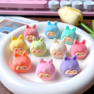 Wholesale With hole flocking medium dopamine KK adorable diy mobile phone chain accessories jewelry ornaments