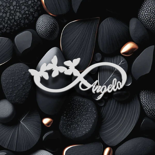 Wholesale Cross-Border Hot-Selling Xiaohongshu Hot-Selling Infinity Symbol Butterfly Brooch with Customizable Name 304 Stainless Steel Brooch