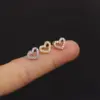 Wholesale 316L Stainless Steel Copper Zircon Ear Cartilage Rings & Studs Geometric Waterproof Non Tarnish Surgical Steel Women'S