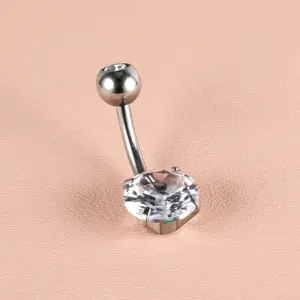 Single Pendant Steel Color / 1.6*10*8 * 5mm round Zirconium with Diamond in One End