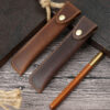 Wholesale Pencil case vintage pure handmade crazy horse leather first layer cowhide pen case