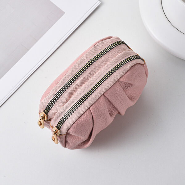 Wholesale Multifunctional pleated double-layer zipper coin purse